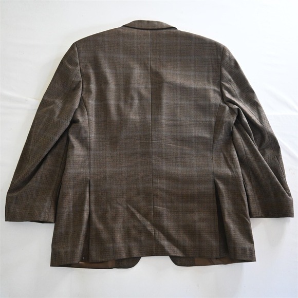 Michael Kors 42R Brown Plaid 100% Wool Mens Blazer Suit Jacket Sport Coat - Picture 12 of 16